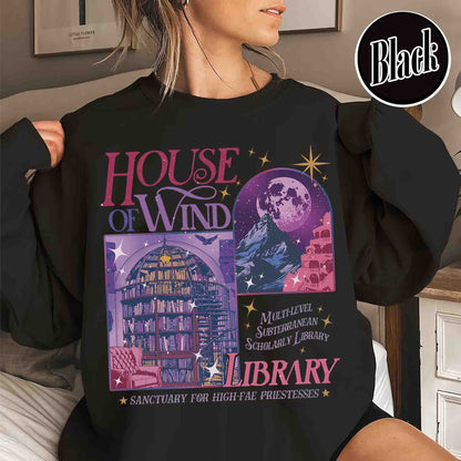 Bookish Sweatshirt, House of Wind Library Sweatshirt, Acotar Sweatshirt, Library Velaris Sweatshirt