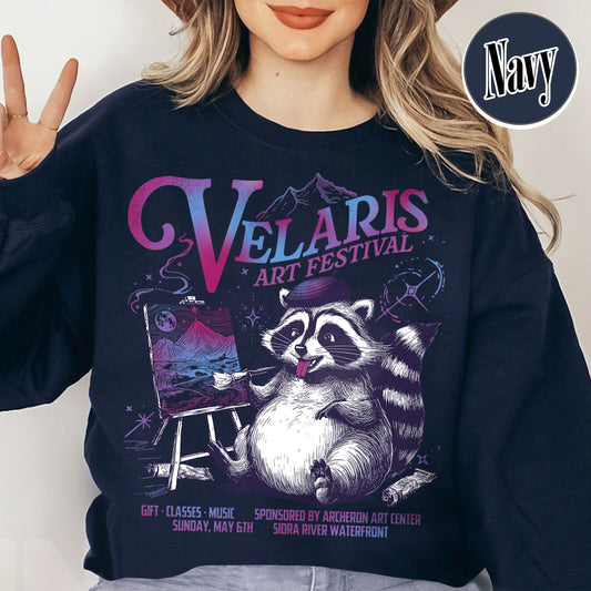 Bookish Sweatshirt, Velaris Art Festival Sweatshirt, Velaris Acotar Night Court Sweatshirt, Racoon Drawing Sweatshirt