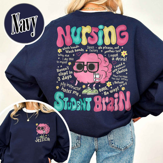 Nurse Sweatshirt, Nursing Student Brain Sweatshirt, for Work Rn Sweatshirt, Registered Nurse Sweatshirt