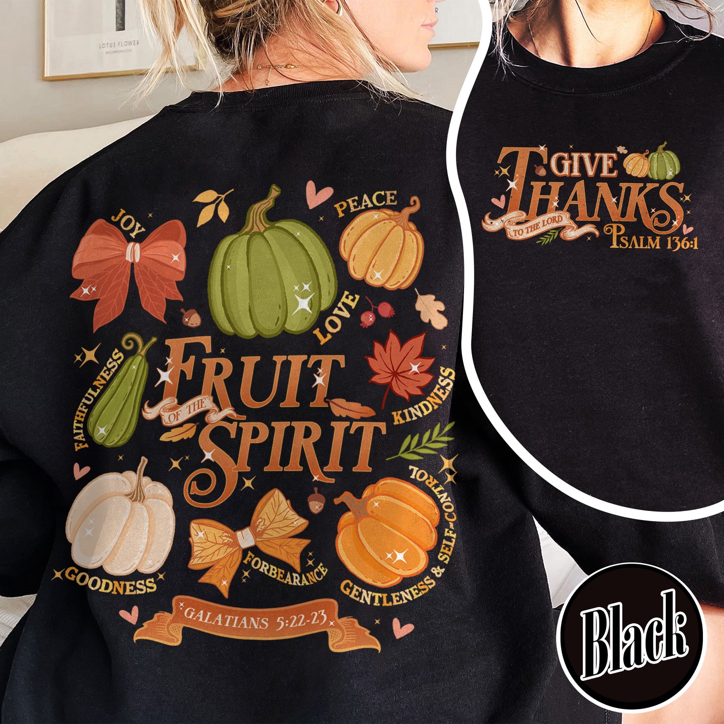 Christian Halloween Sweatshirts, Halloween Christian Pumpkin, Jesus Sweatshirt, Give Thanks to the Lord Sweatshirt, Psalms 136 Sweatshirt, Fall Autumn Sweatshirt