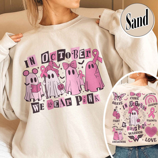 Breast Cancer Awareness Sweatshirt, Breast Cancer Support Squad Sweatshirt, in October We Wear Pink Sweatshirt