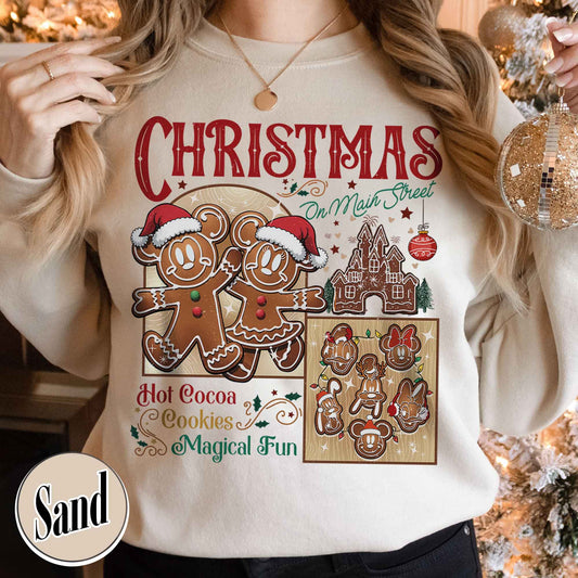 Ginger Cookies Christmas Sweatshirt, Christmas on Main Street Sweatshirt, Christmas on the Main Street, Christmas Cookies Sweatshirt, Christmas Trip Sweatshirt