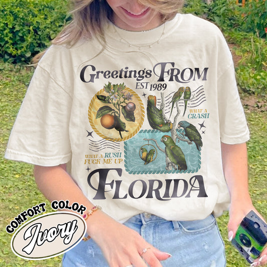 Florida!!! Comfort Colors® Shirt, Palm Beach Shirt, Girls Trip Tshirt, Trendy Summer Shirt, Ttpd Shirt, Tropical Aesthetic Swiftie Gift