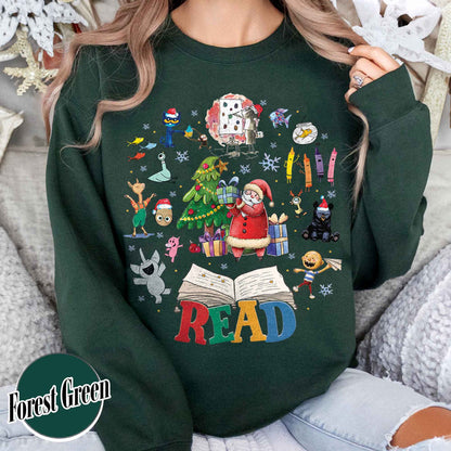 Read Children’s Books Teacher Sweatshirt, Christmas Teacher Shirt, Christmas Gift for Teacher, Teaching Tee, Teachers Day, Teachers Life Shirt