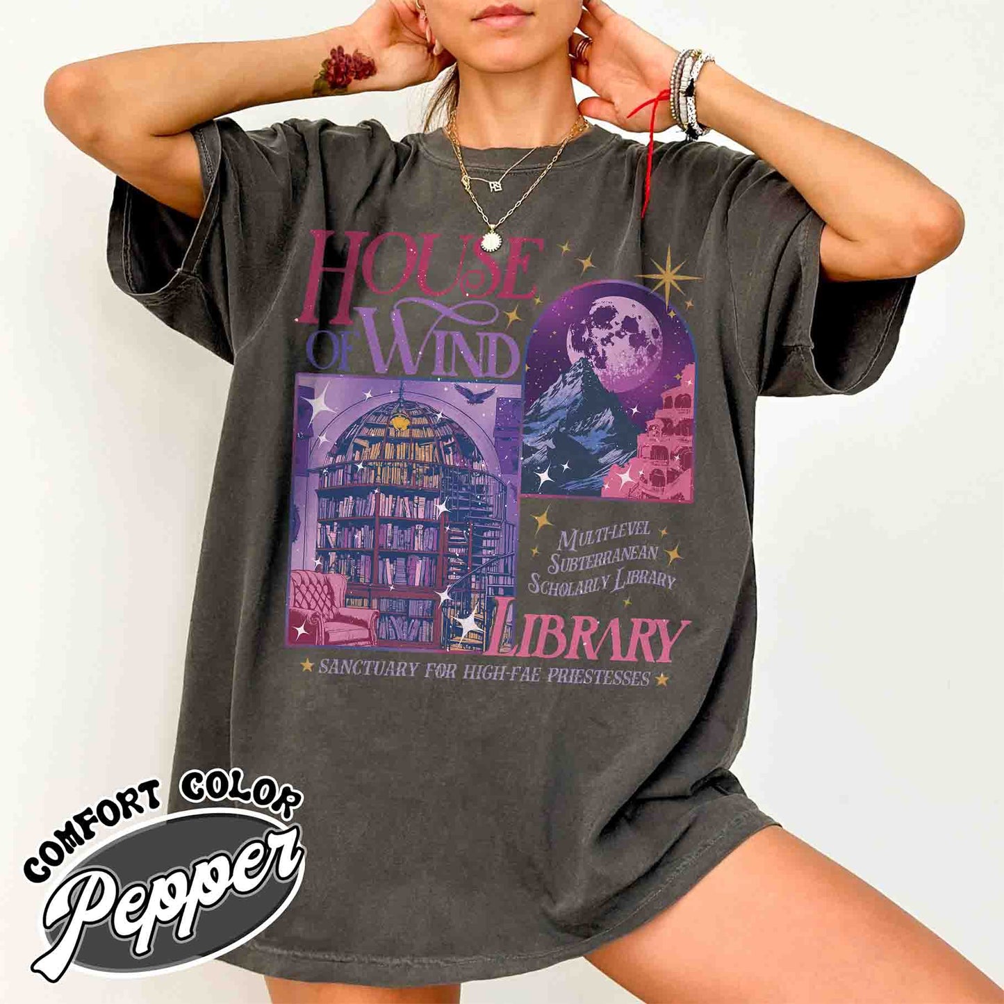 House of Wind Comfort Colors Shirt, House of Wind Library, House of Wind Book Club Shirt, Library Velaris Shirt, ACOTAR Shirt, Bookish Shirt