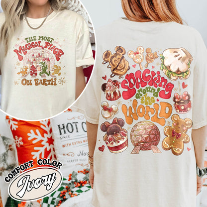 The Most Magical Place on Earth Shirt, Snacking Around the World Shirt, Cookies Christmas Family, Magic Kingdom Christmas, Family Trip Shirt