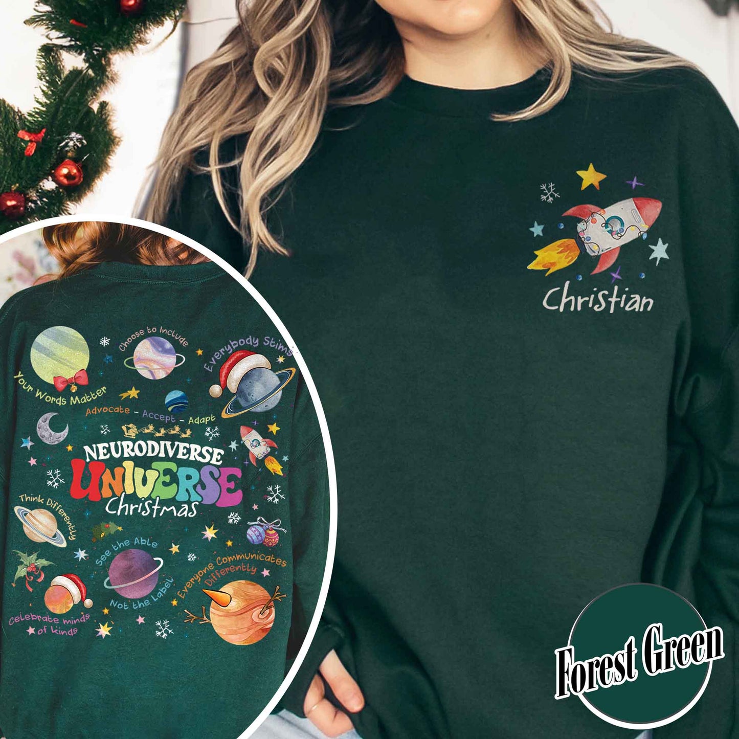 Autism Awareness Sweatshirt, Neurodiverse Universe Christmas Sweatshirt, Just Let Me Stim Sweatshirt