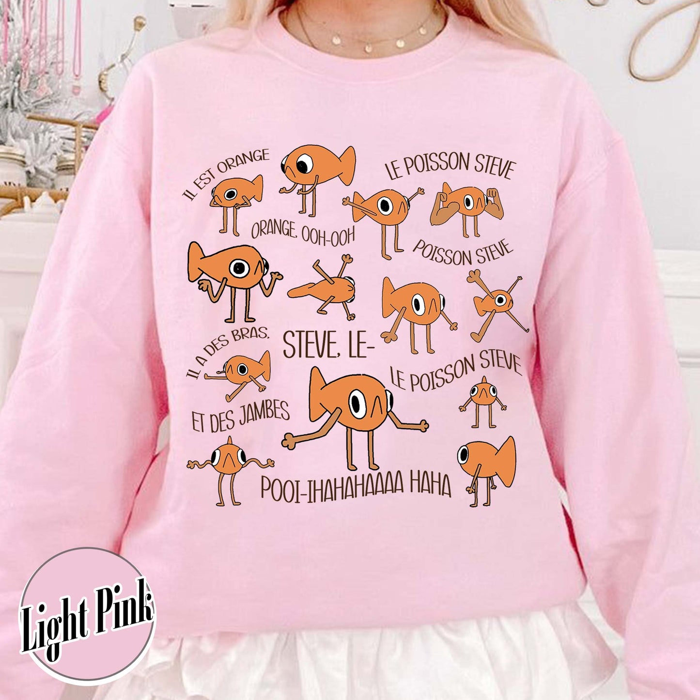 Le Poisson Steve Sweatshirt, Funny Meme Sweatshirt, Viral Meme Tiktok Sweatshirt