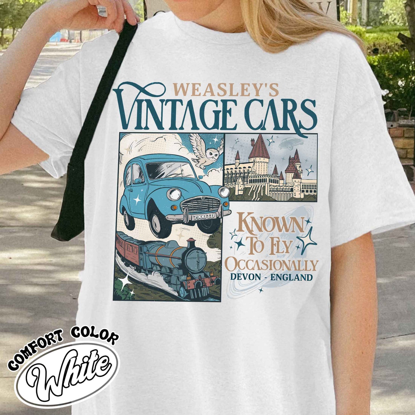 Wizard Flying Car Comfort Colors Shirt, Wizard Flying Car Shirt, HP Inspired Shirts, HP Shirt, Wizard School Fandom Comfort Colors, Wizard School