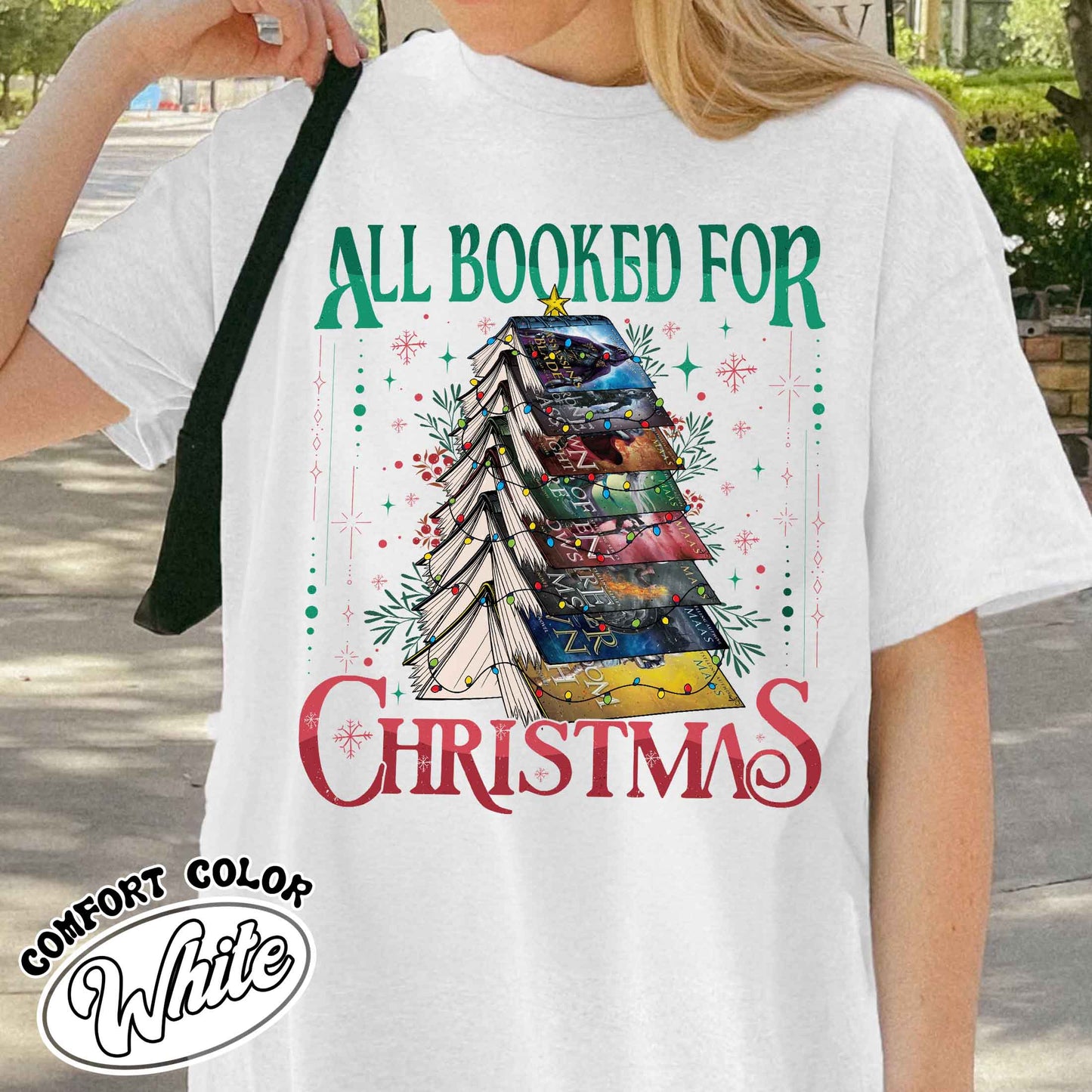 All Booked for Christmas Shirt, ACOTAR, TOG, Dark Romance Shirt, ACOTAR All Booked for Christmas Shirt, Dragon Rider, Book Christmas Tree Shirt