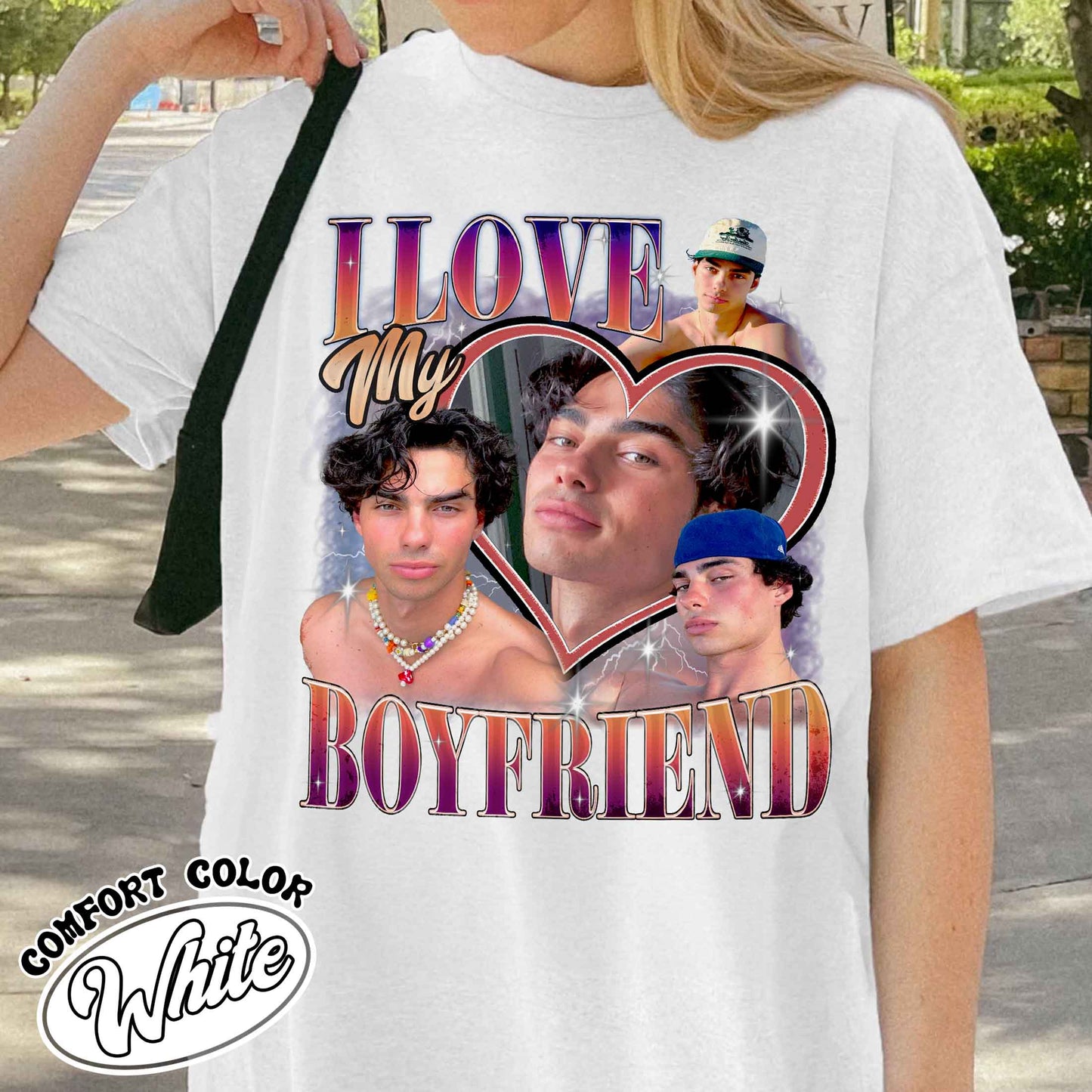 I Love My Boyfriend Shirt, I Love My Boyfriend Shirt Custom, Retro Rap Tee, Gift for Boyfriend, Vintage Graphic 90s Tshirt, Custom Photo