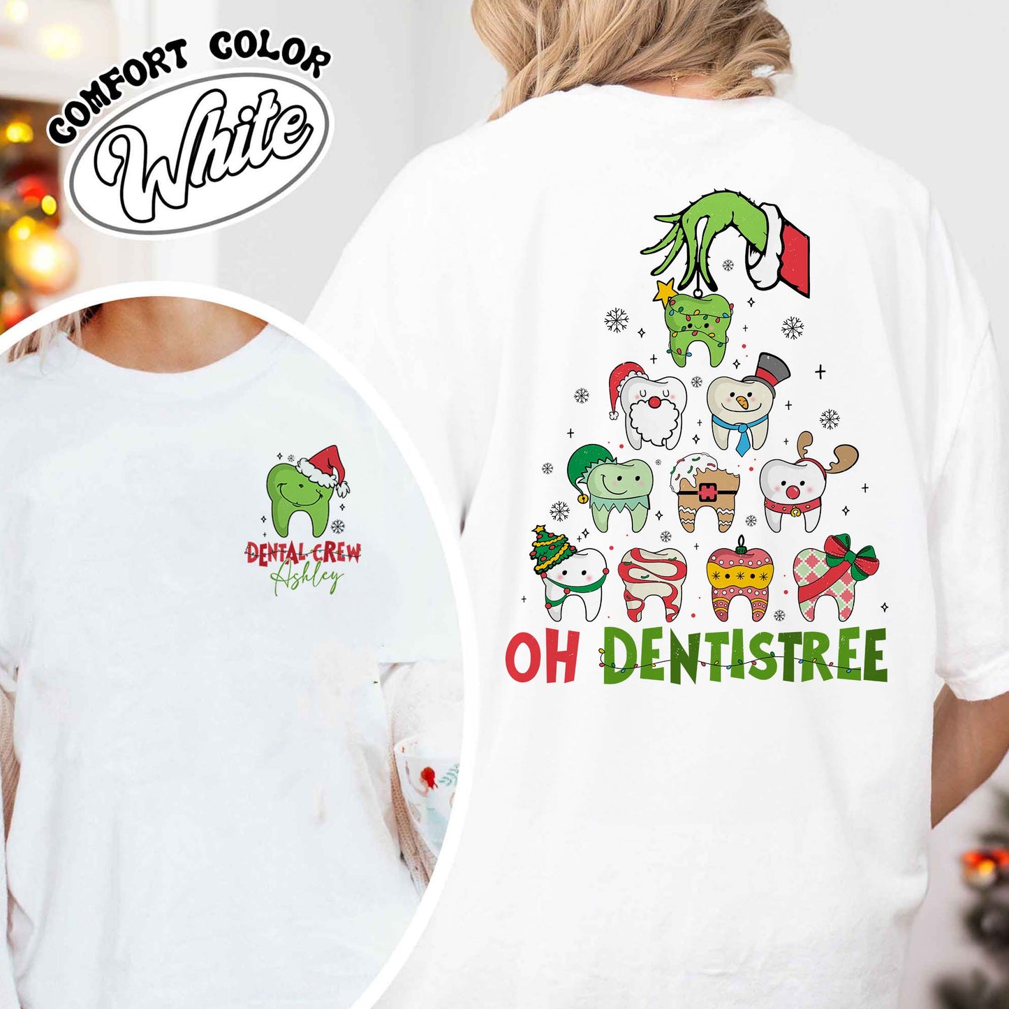 Dental Christmas Tree Shirt,Funny Christmas Teeth Shirt,Funny Christmas Teeth,Christmas Teeth Dentist Shirt,Gift For Dentist On Christmas